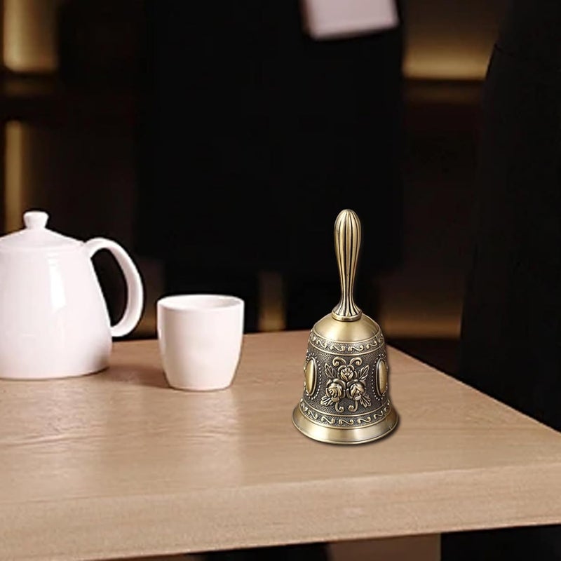 ARKLOID 1 Pack Vintage Hand Bell for Wedding,Dinner,Gift (Bronze) - Image 4